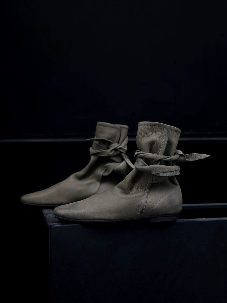 Pointed Toe Buckle Ankle Boots