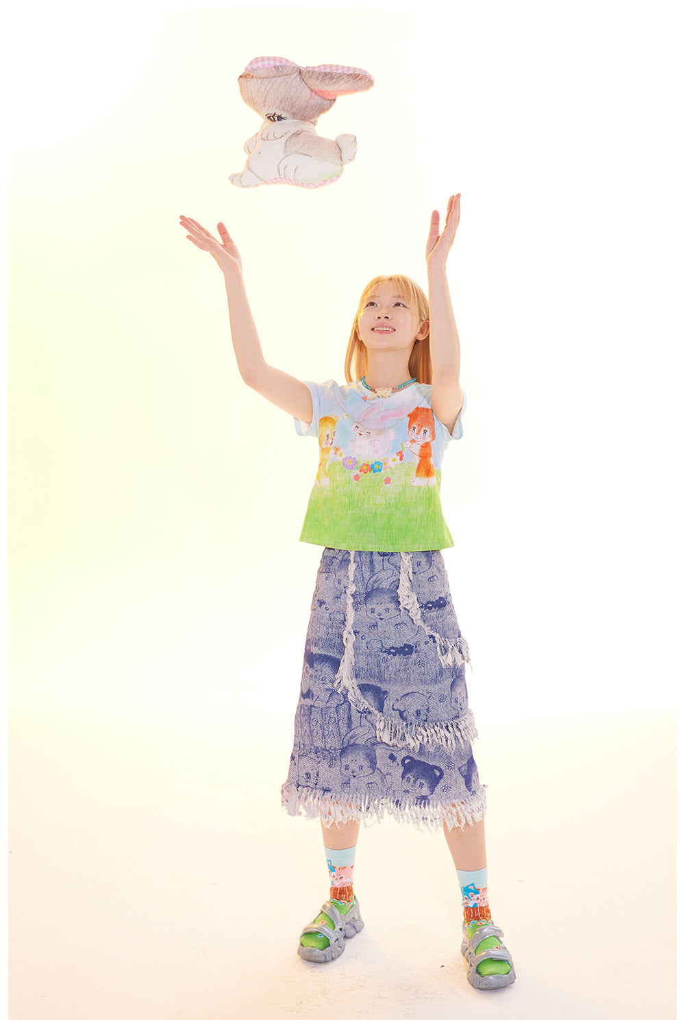 Bunny Garden Print Baby T-Shirt