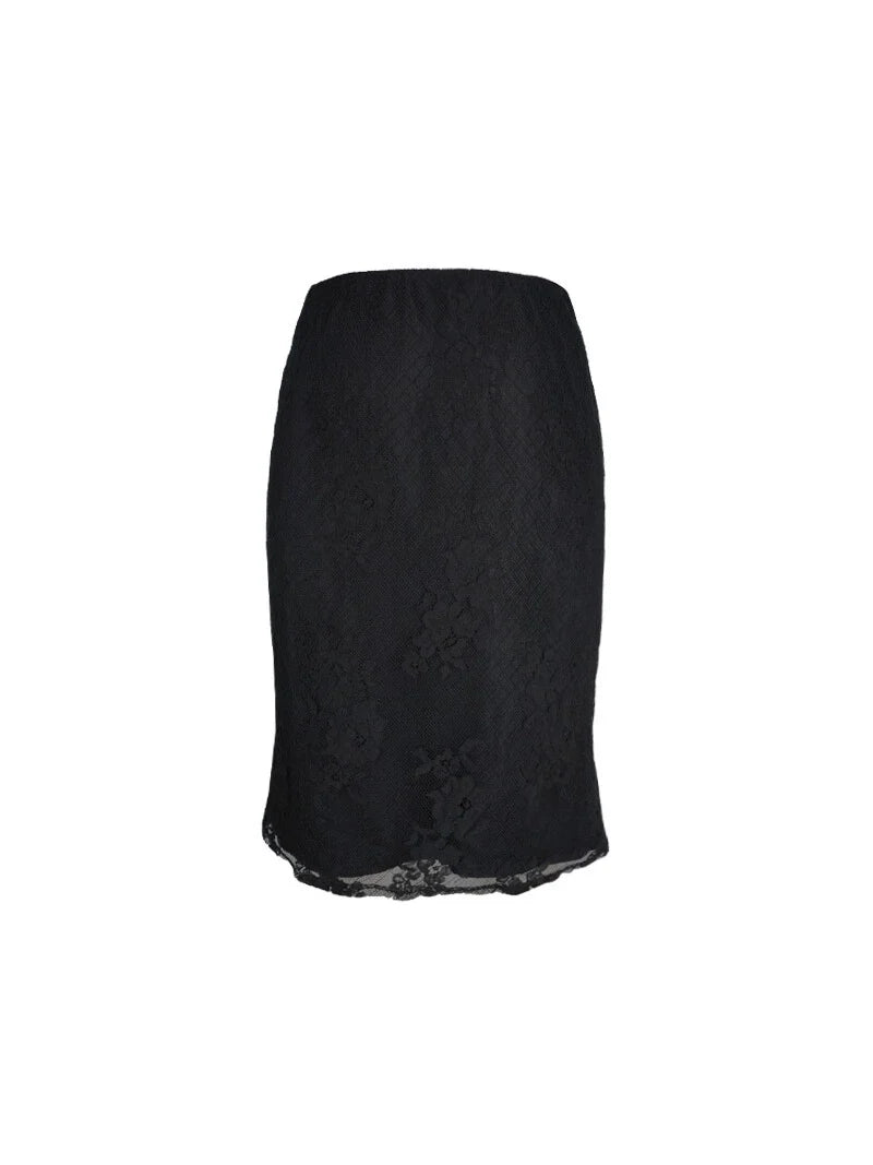 Lace Jacquard Pencil Skirt