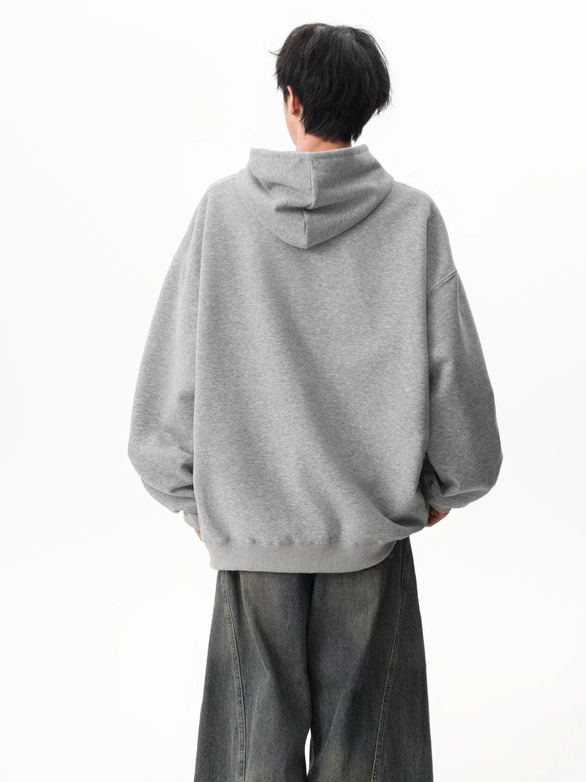Noir Minimal Drop‑Shoulder Hoodie