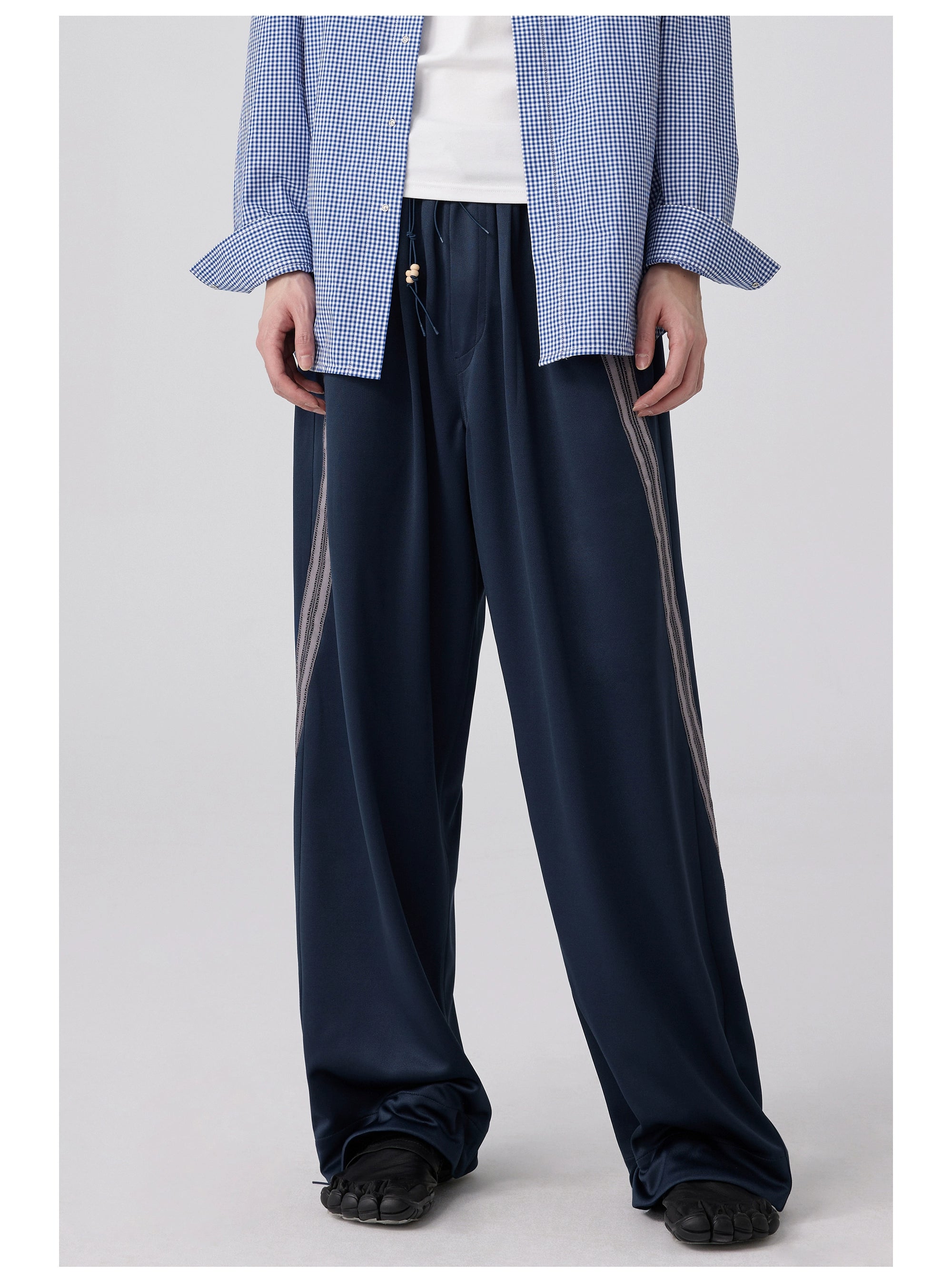 Wide Leg Track Pants with Side Stripe