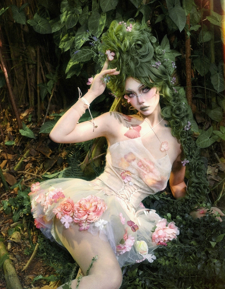 Artificial Flower Chiffon Camisole