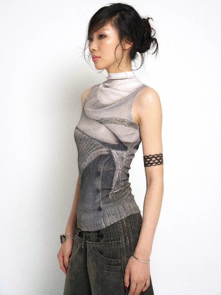 Ash Drape Layered Knit Tank