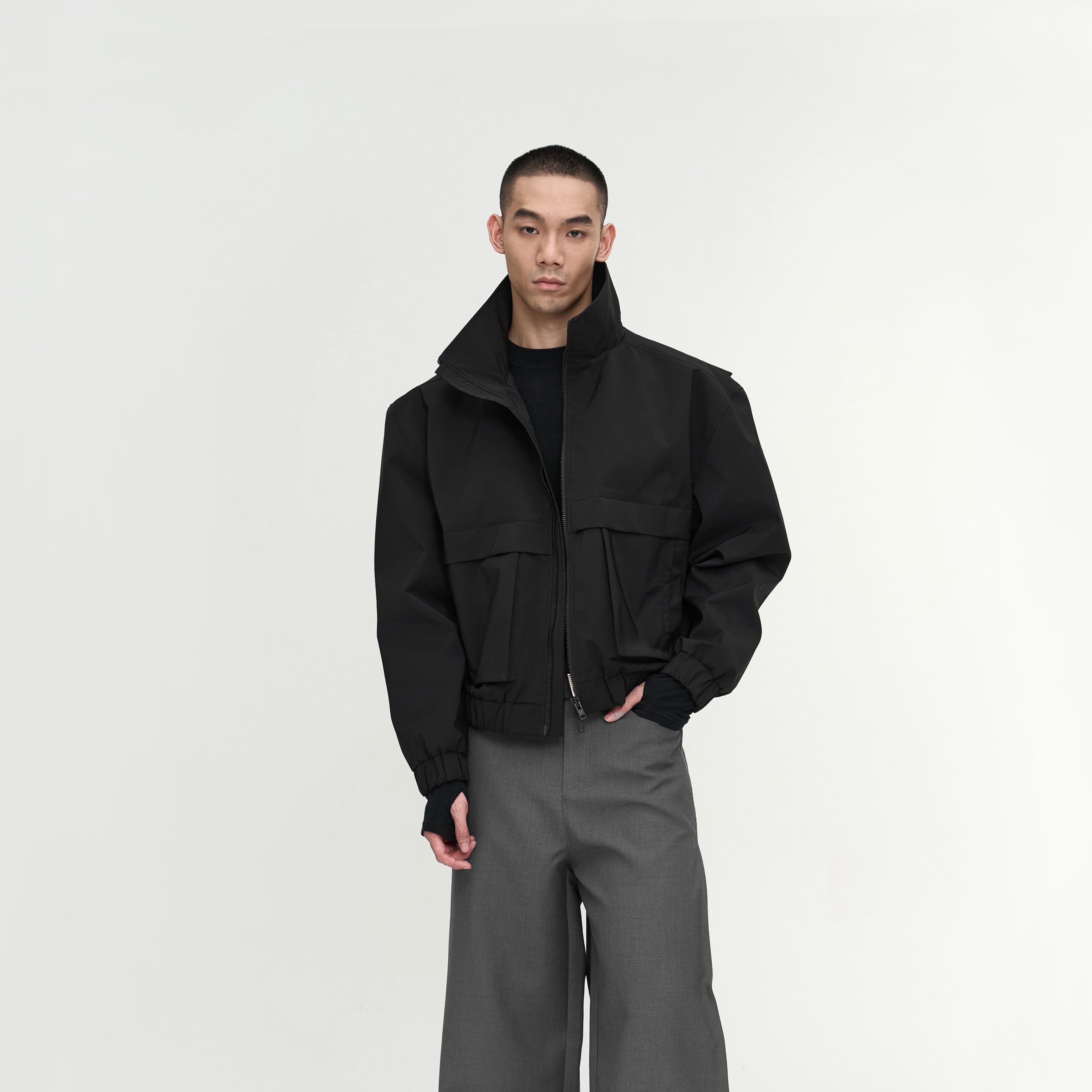Water-Repellent Stand-Collar Jacket