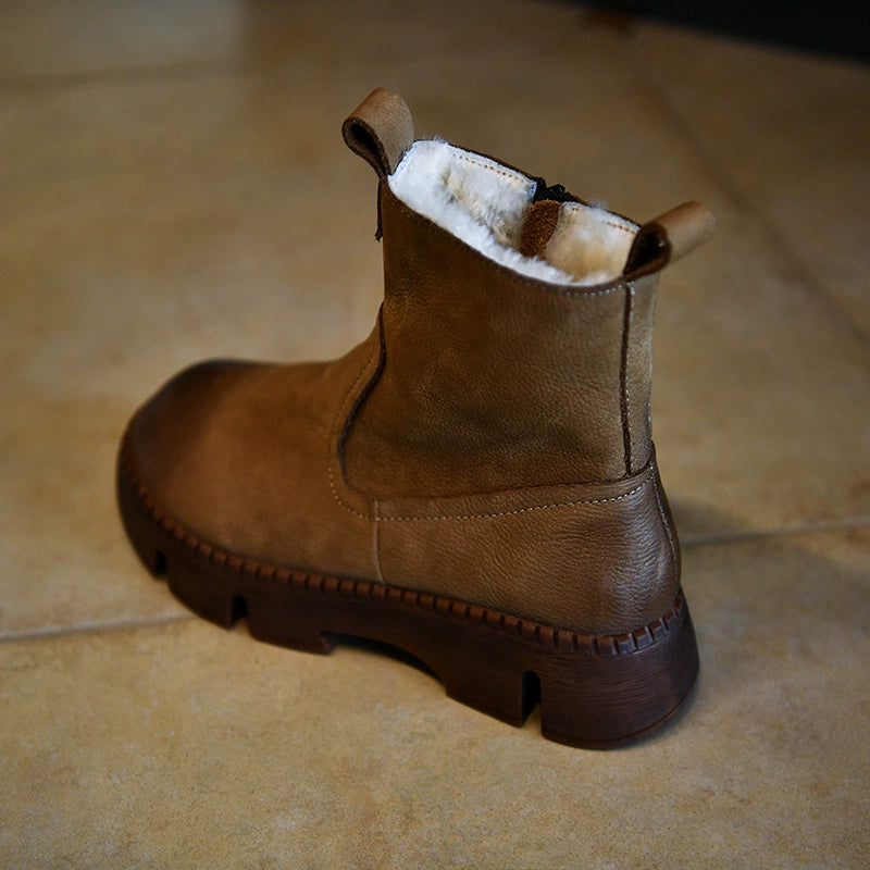 Fur Lined Brown Winter Boots