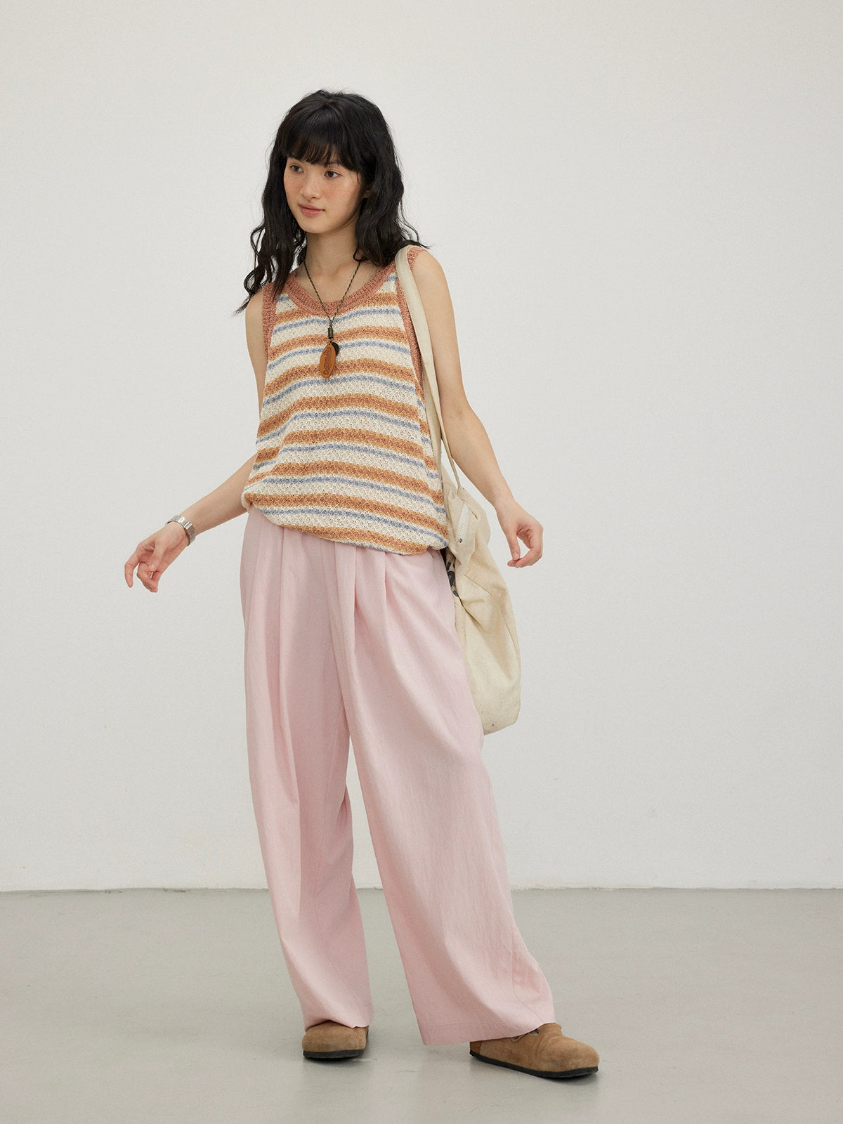 Octopusme ajuste relajado pantalones de pierna ancha