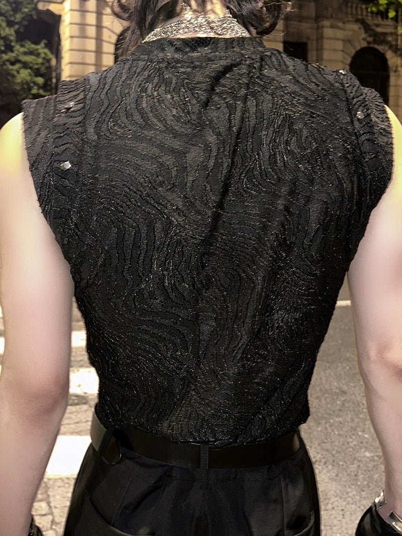 Textured Sleeveless Shirt