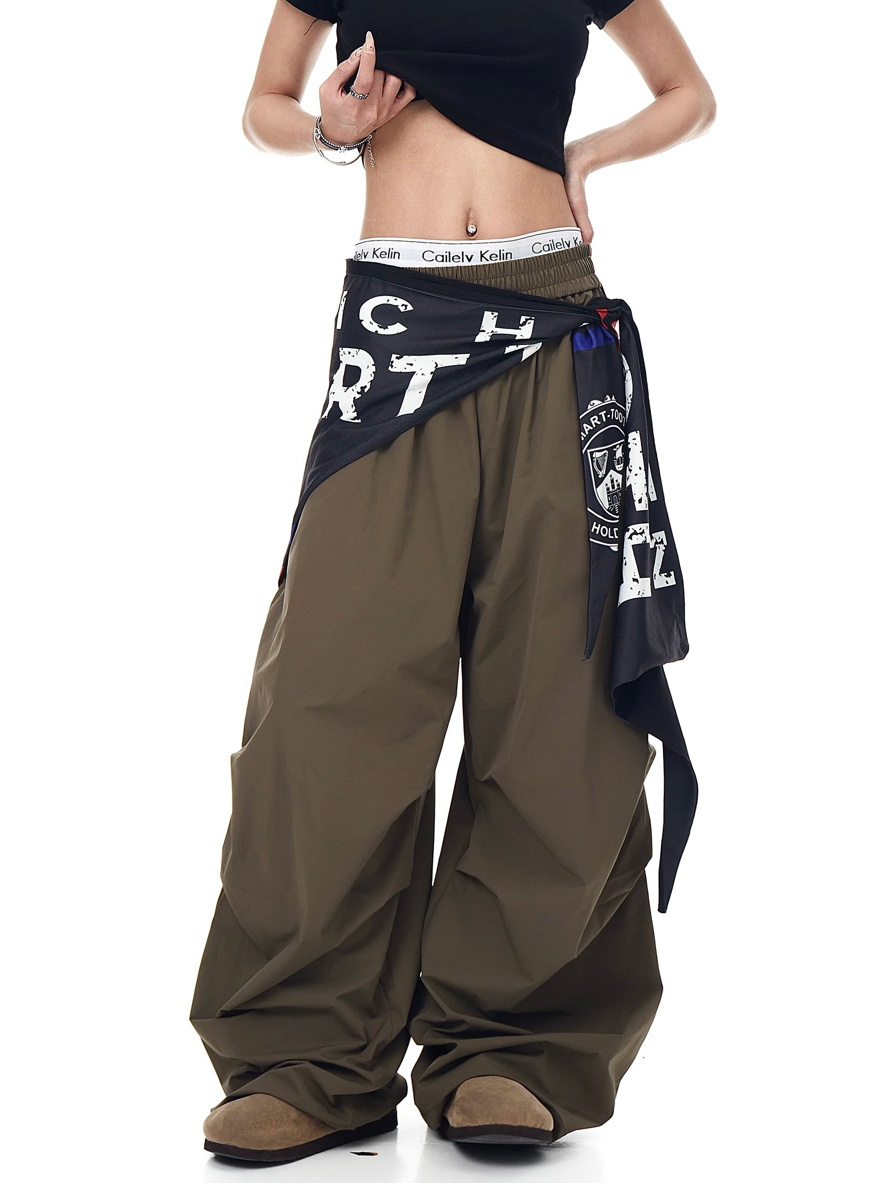 Varsity Drape Parachute Cargo Pants