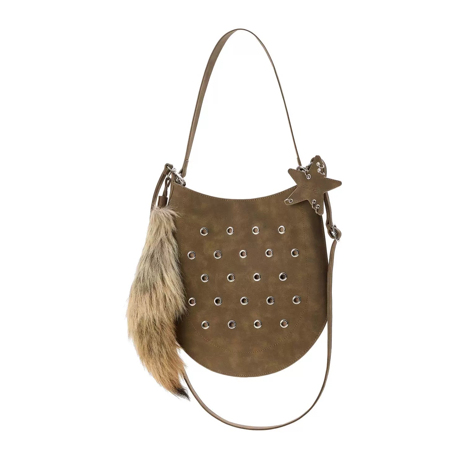 Faux-Suede Cutout Carryall Bag - Default Title