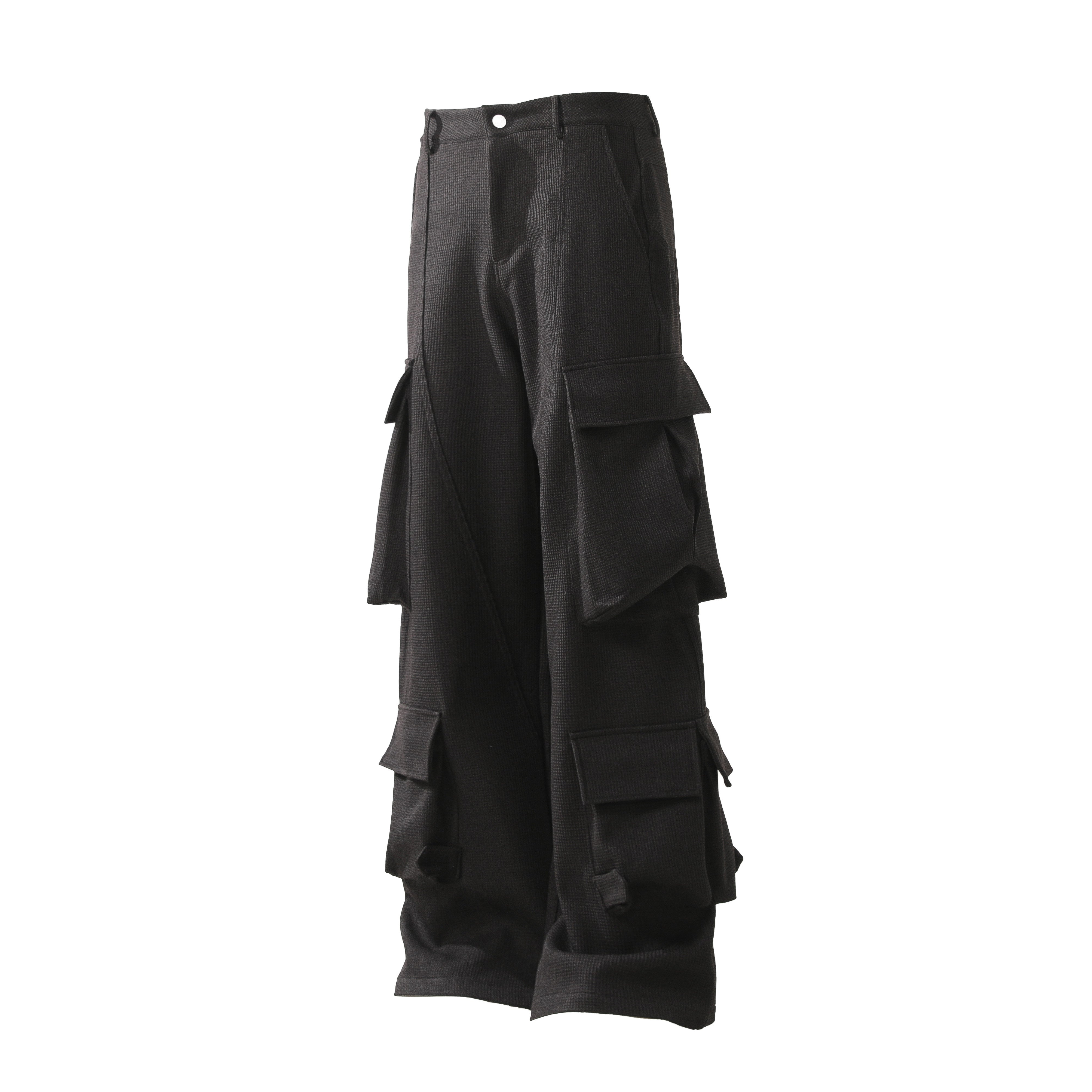 Men's Multi-Pocket Curved Wide-Leg Cargo Pants