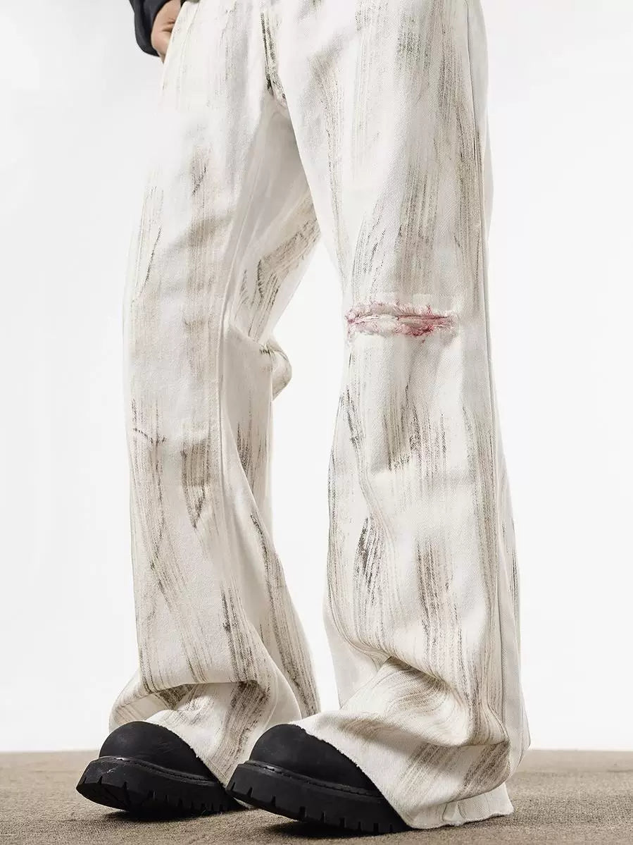 Lunar Brushstroke Wide-Leg Jeans