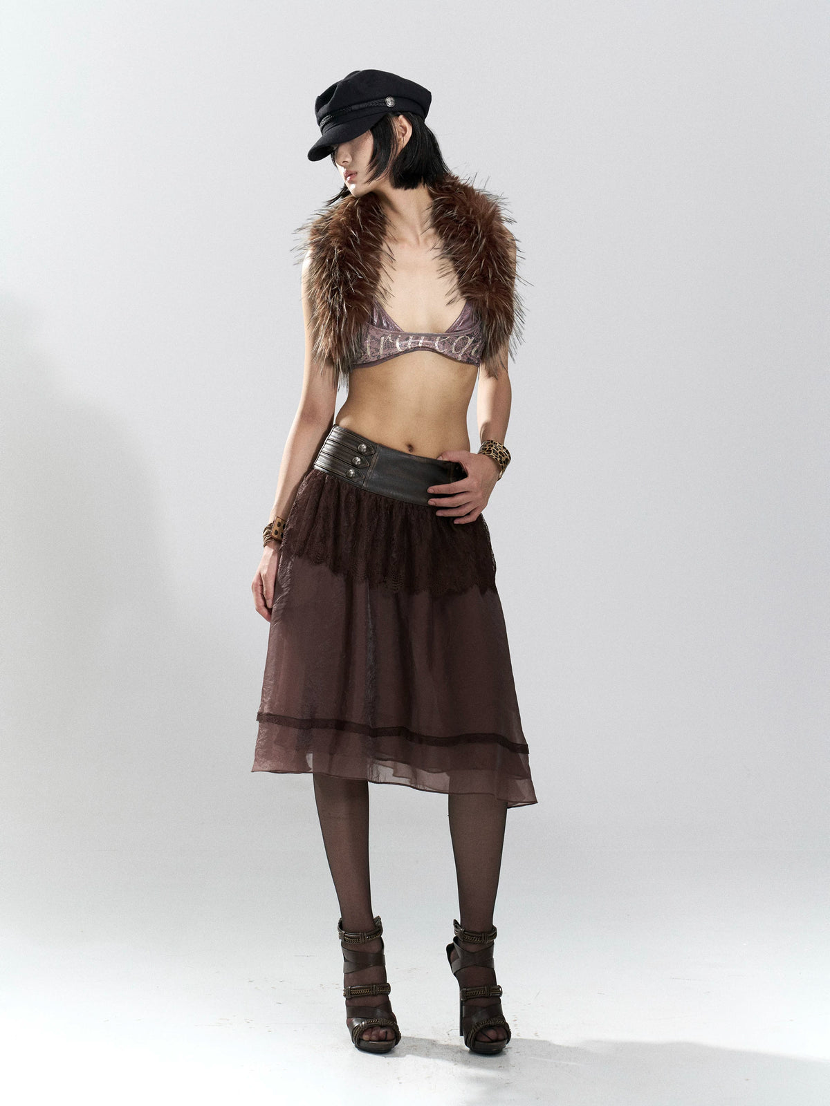 Nocturne Lace Corset Midi Skirt