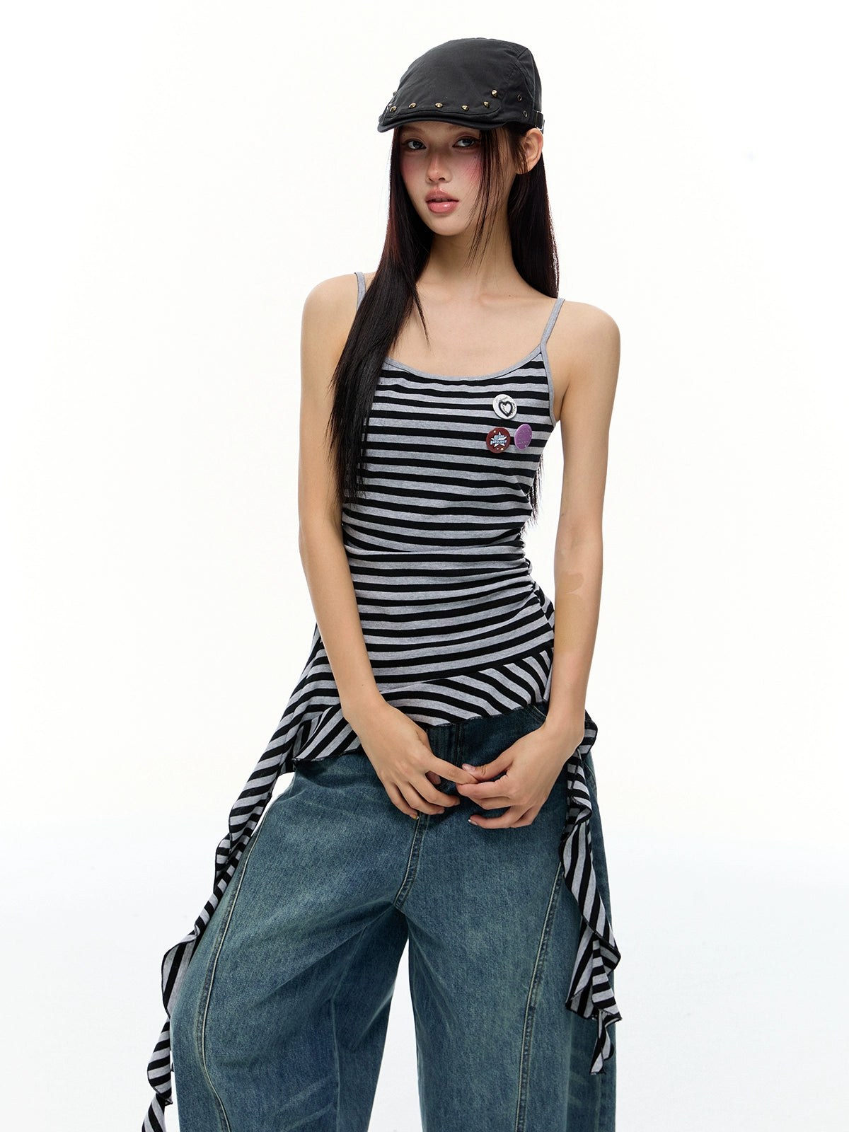 Ruffle Asymmetrical Tank Top