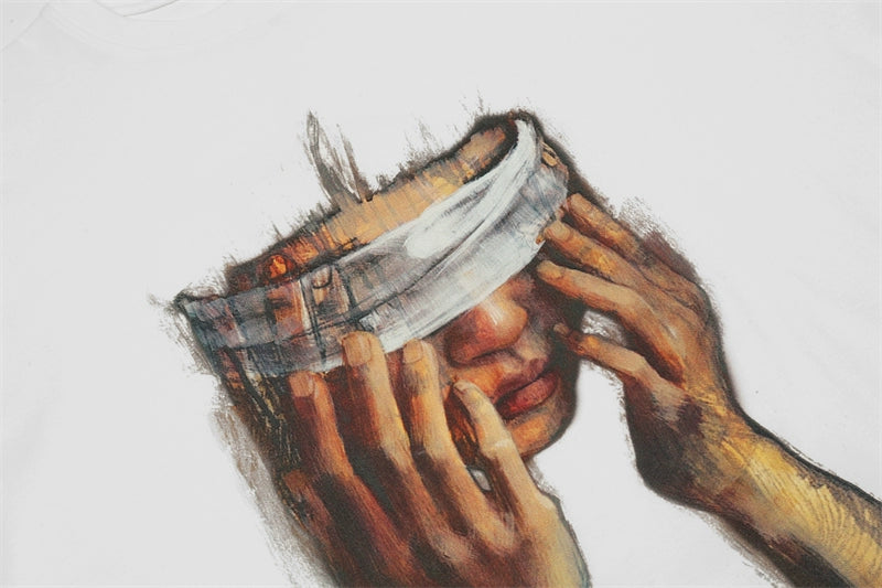 Oversized Artistic Face Print Tee