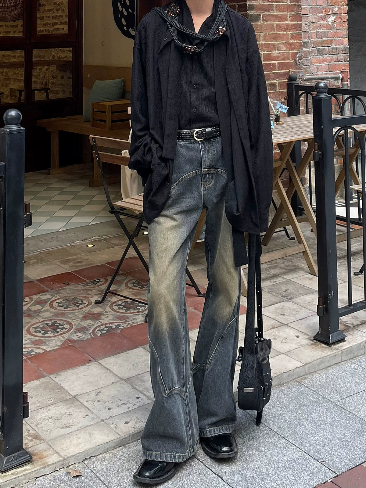 Arcfade Vintage Panel Wide-Leg Jeans