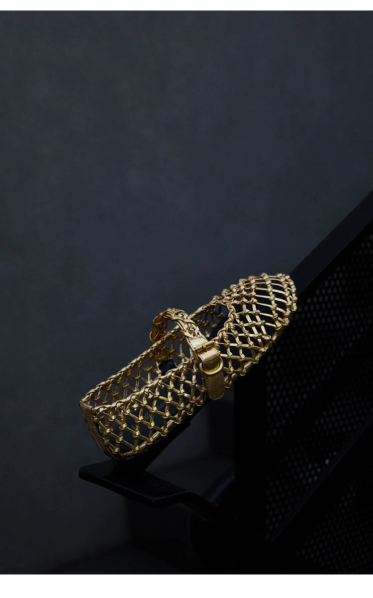 Vintage Lattice Strap Flats