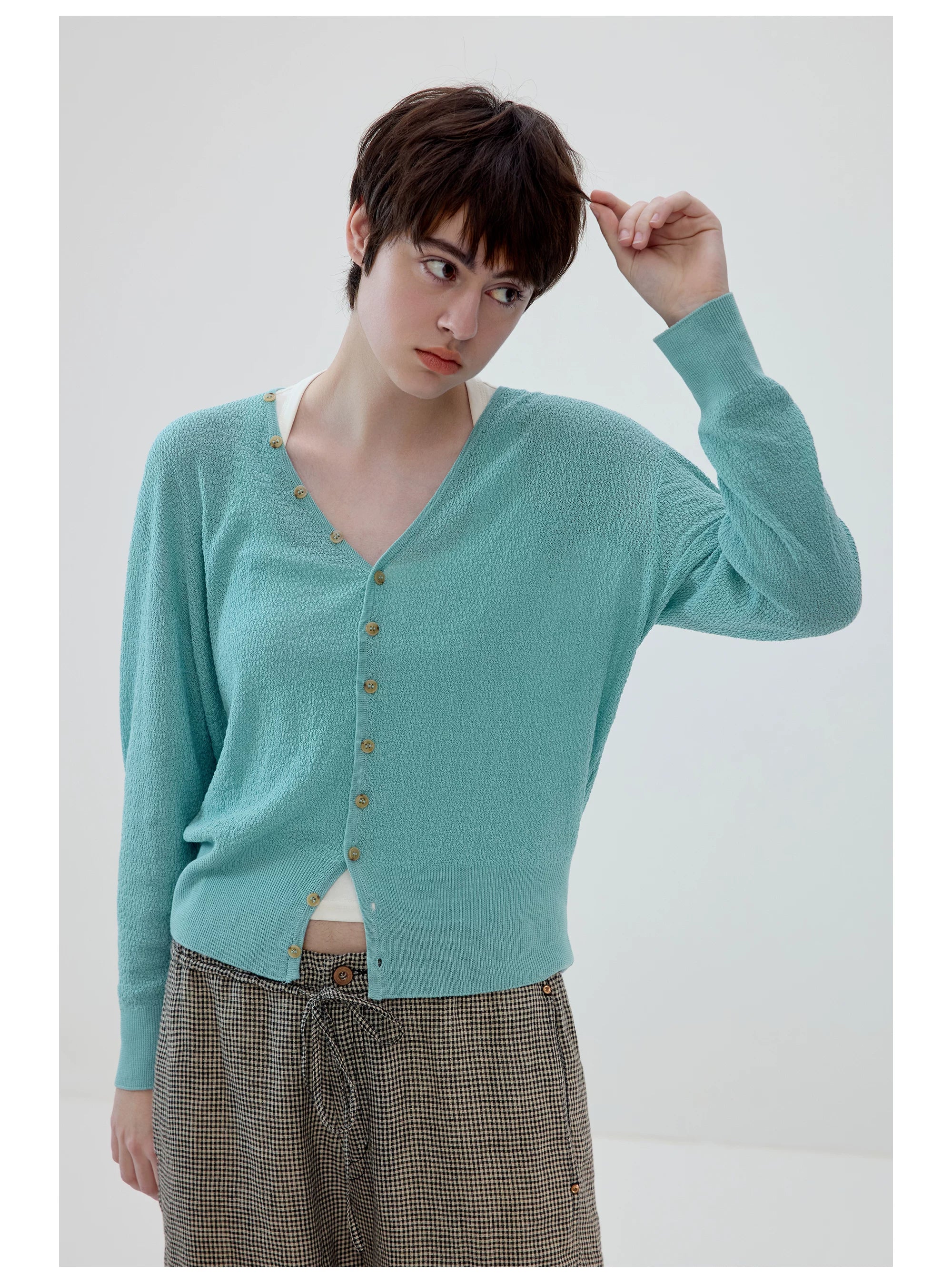 Airloop V-Neck Knit Cardigan