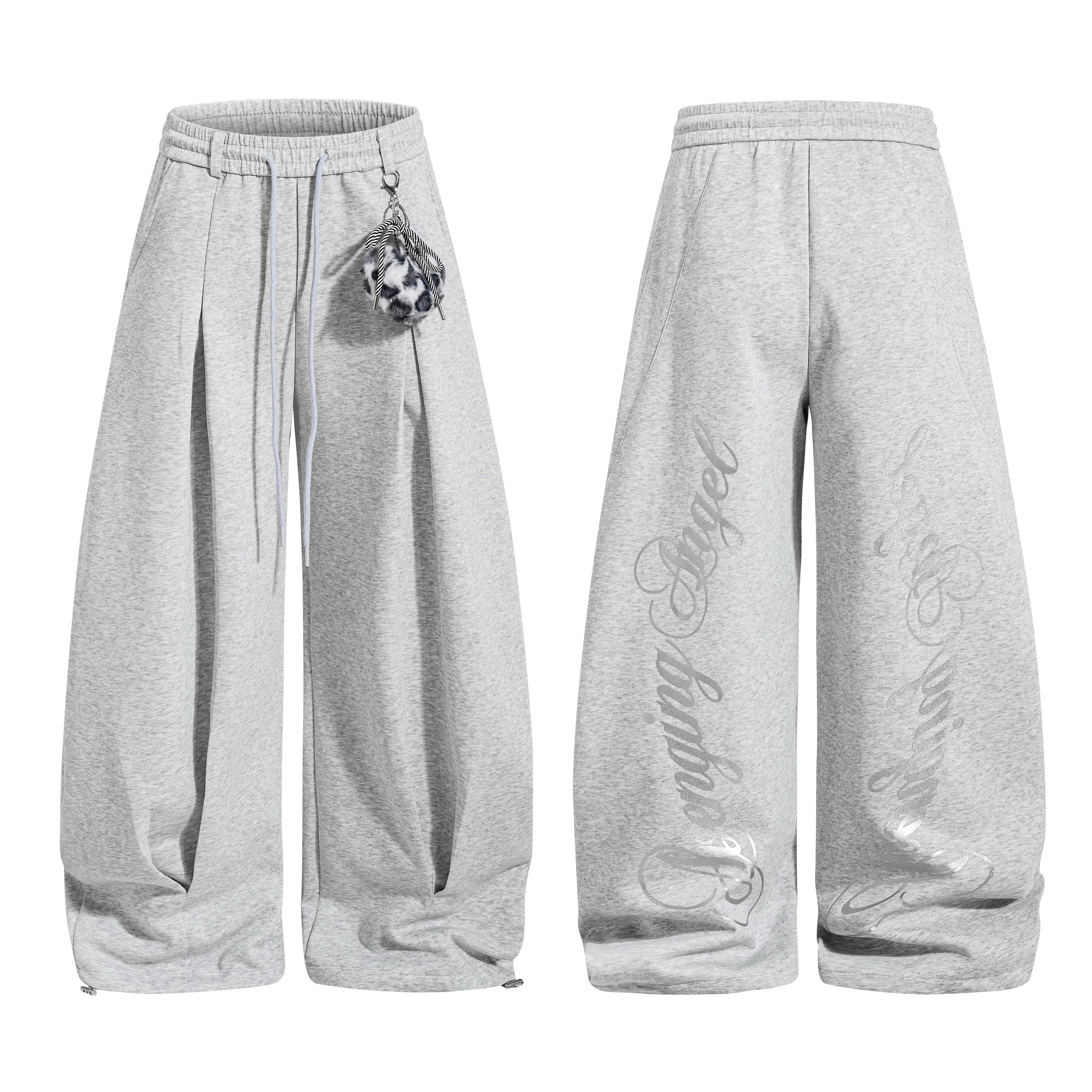 Gothic Script Halo Wide‑Leg Sweatpants