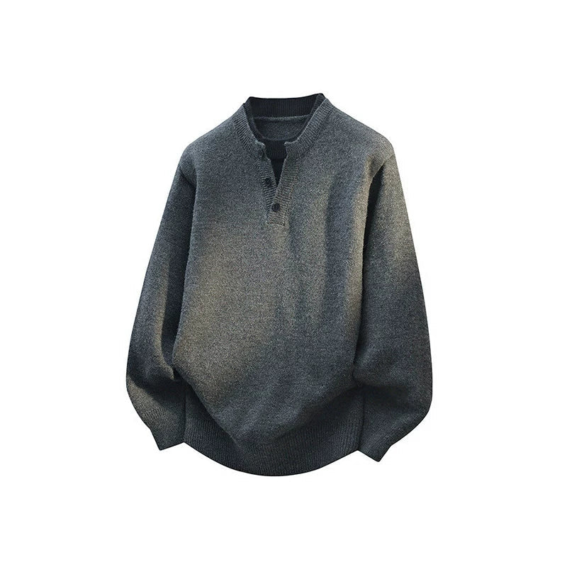 Frost Collar Layered Henley Sweater