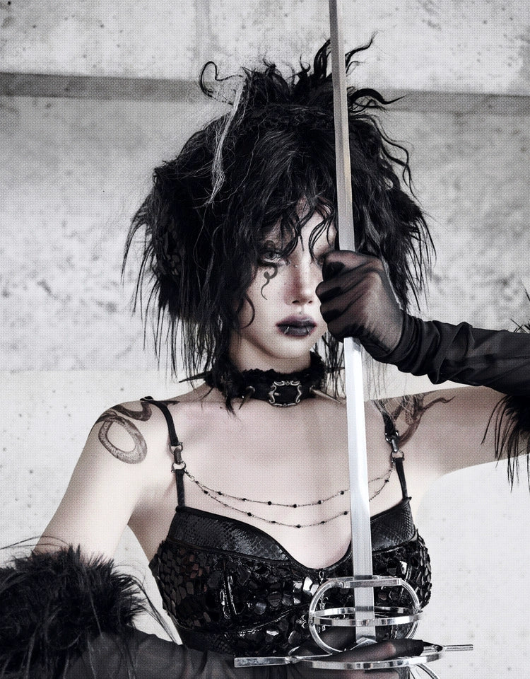 Black Corset Gothic Mermaid Dress