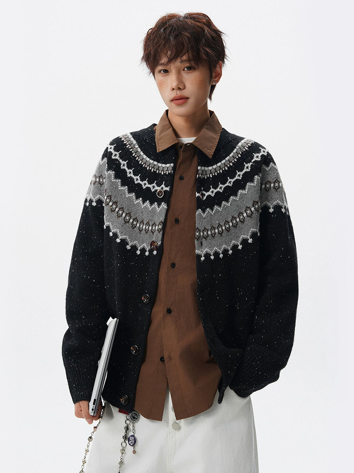 Nordic Ring Yoke Knit Cardigan