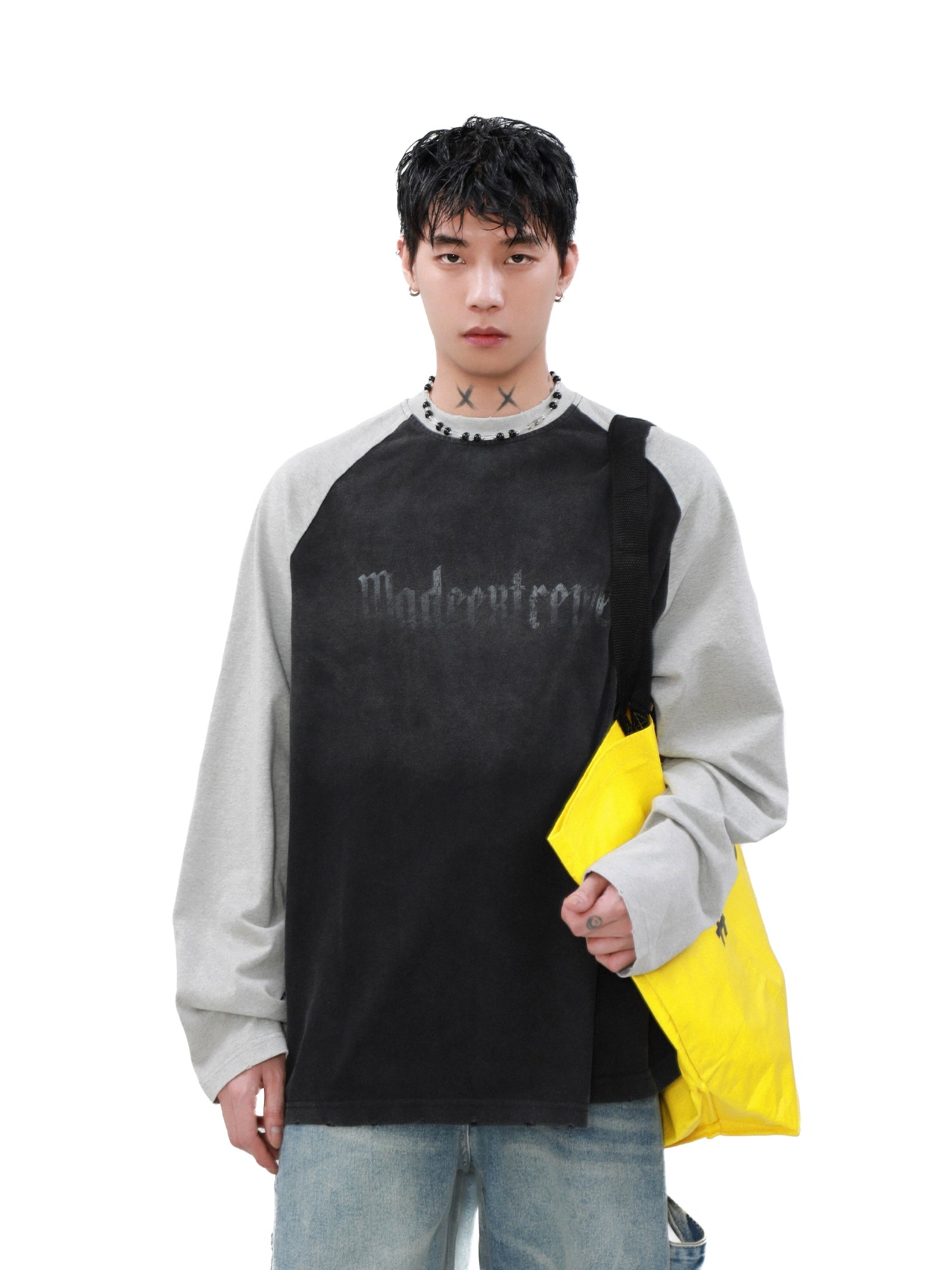 Shadow Panel Contrast Raglan Tee