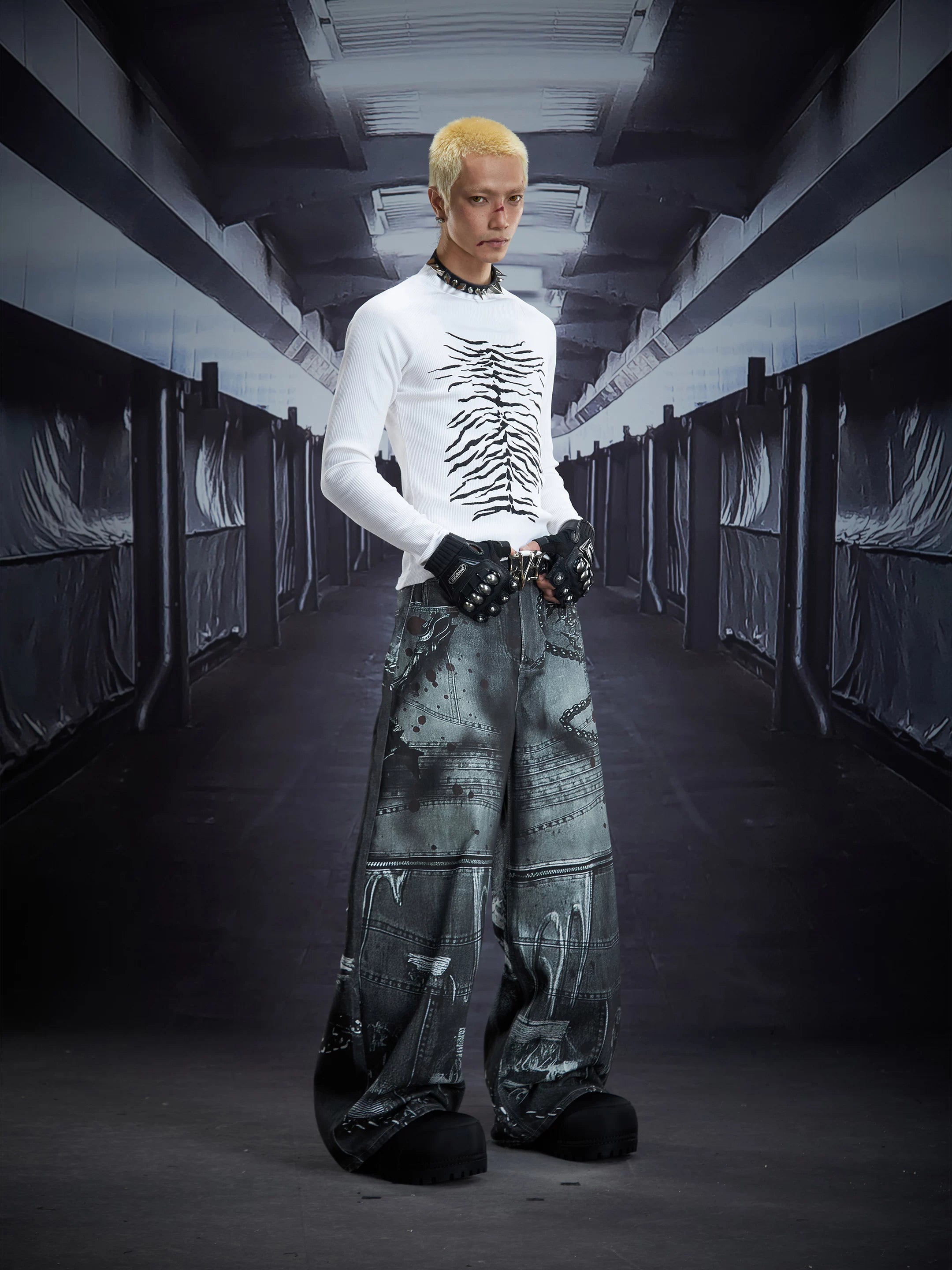 Spinewave Distortion Ribbed Longsleeve