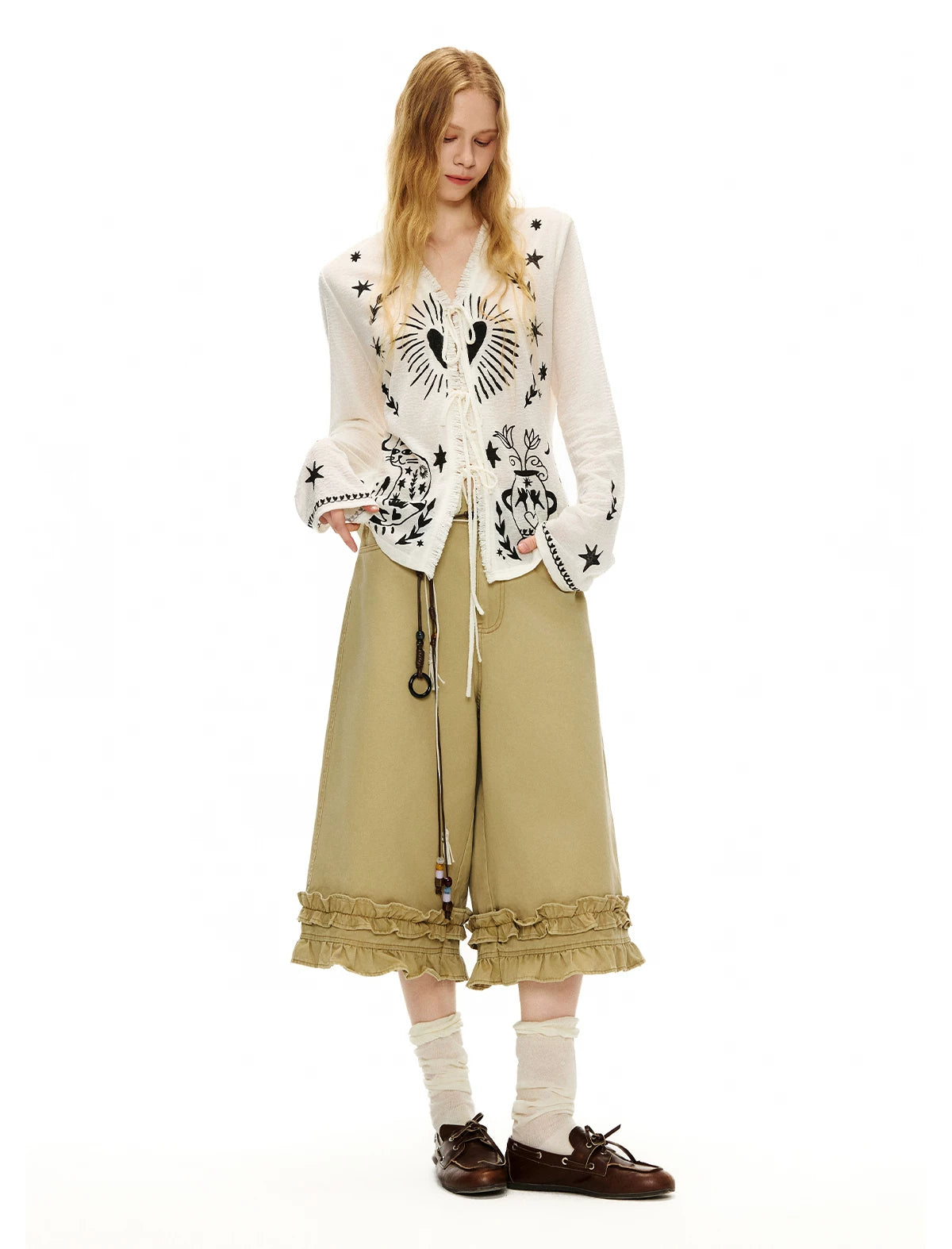 Celestial Familiar Spellbound Tie‑Front Cardigan
