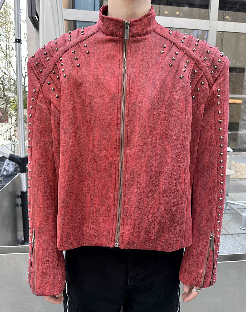 Shrapnel Studded Zip Jacket