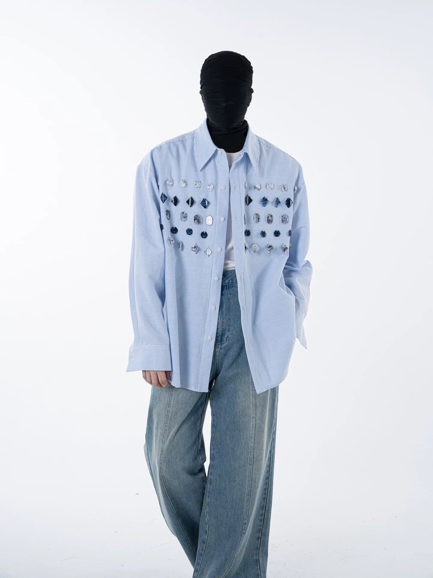 Crystal Constellation Oversized Stripe Shirt