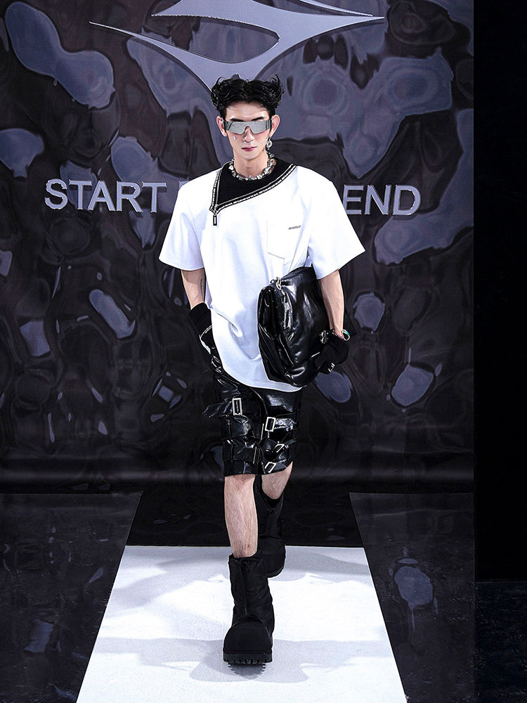 T-Shirt with Zipper Detail