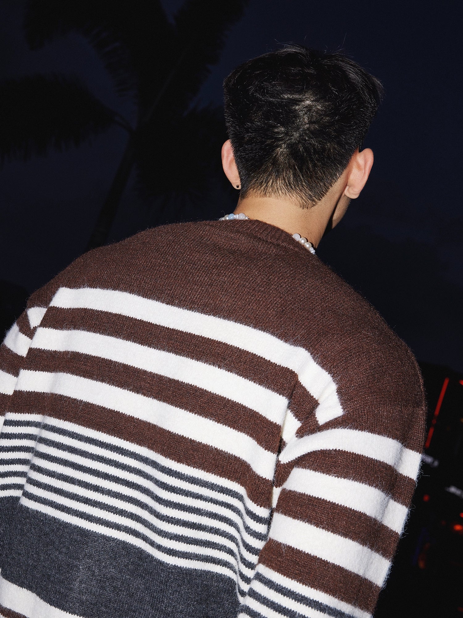 Mocha Horizon Striped Cardigan