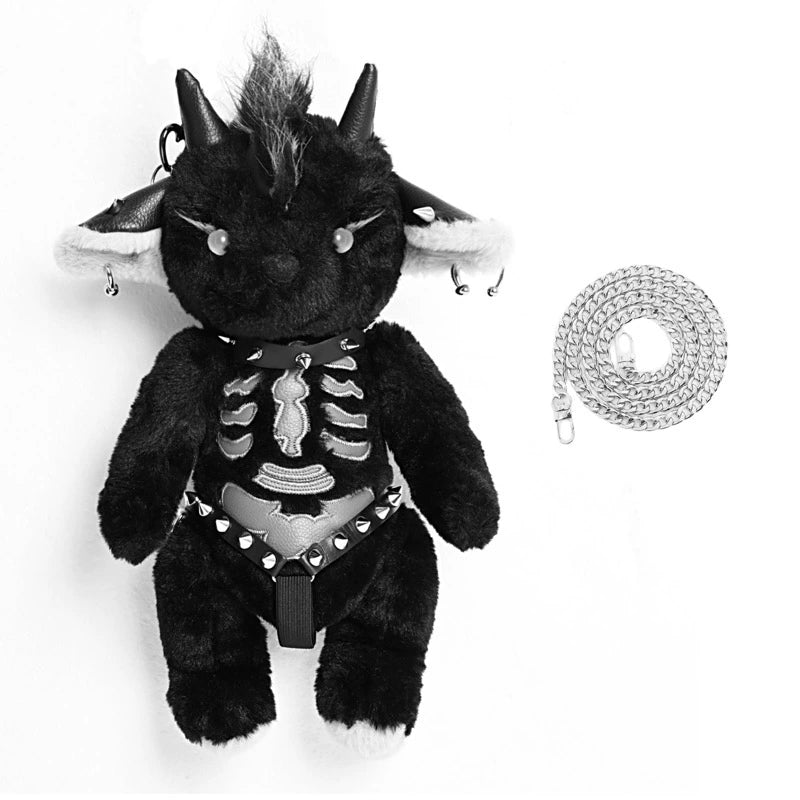 Gothic Plush Skeleton Monster Backpack