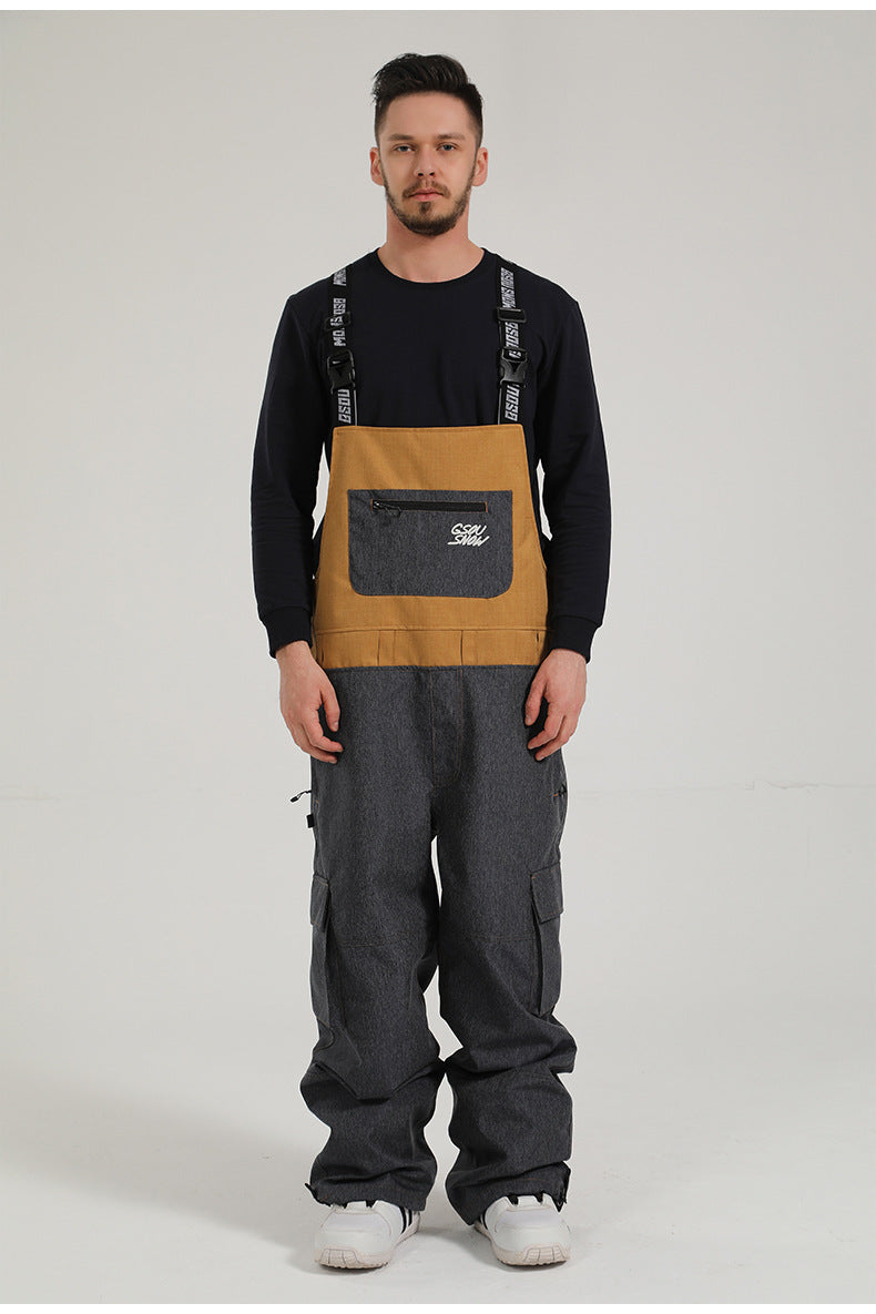 Contrast Crest Bib Snow Pants