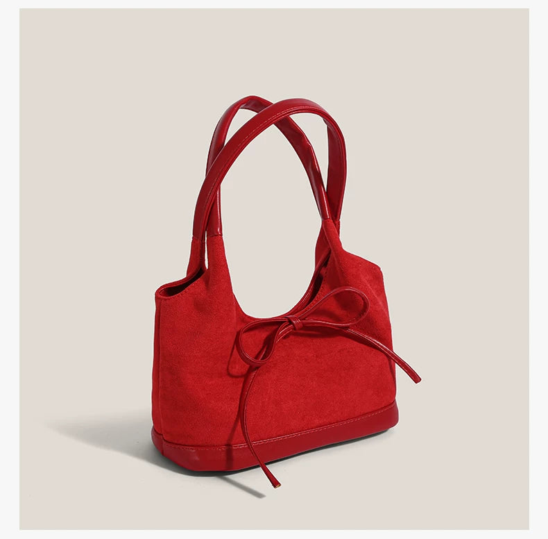 Velvet Bow Shoulder Bag