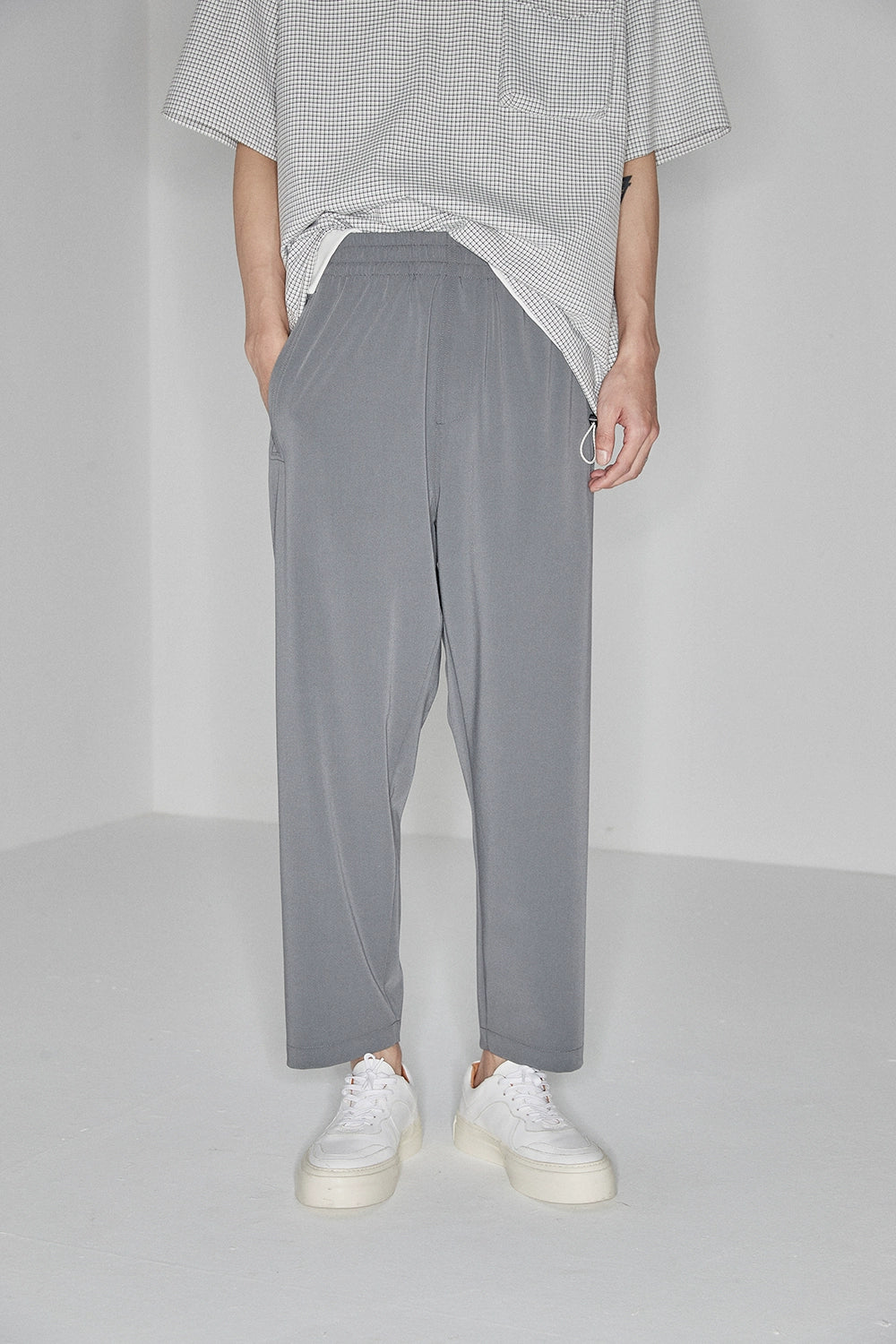 Pantalones de cintura elástica sin costura lateral
