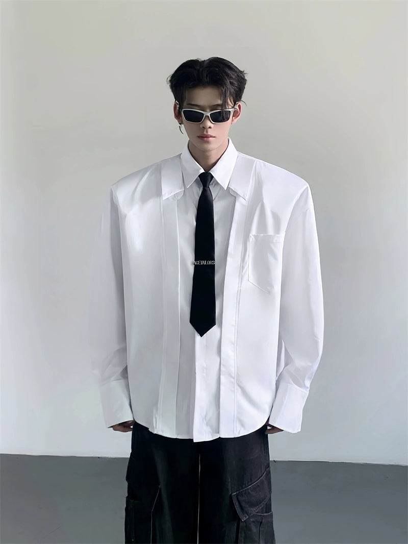 Wide Shoulder Dress Shirt