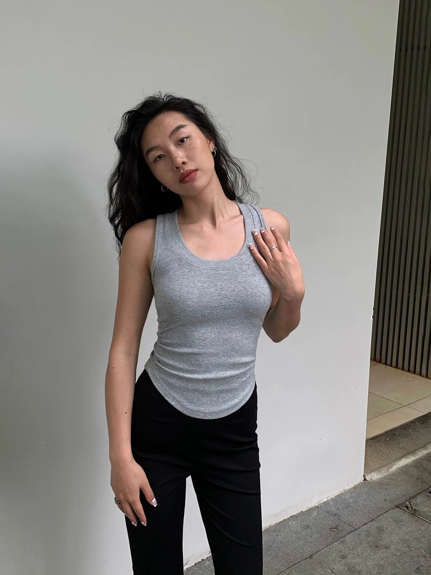 Summer Black Slimming Knitted Tank Top - chiclara