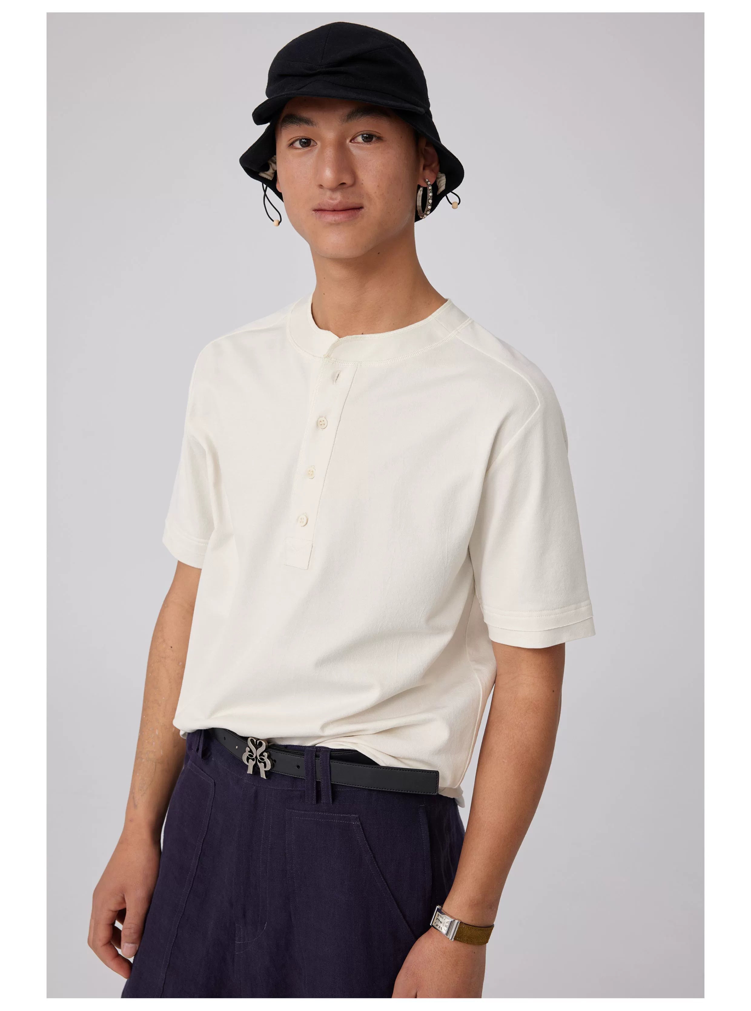 Adjustable Black Newsboy Cap