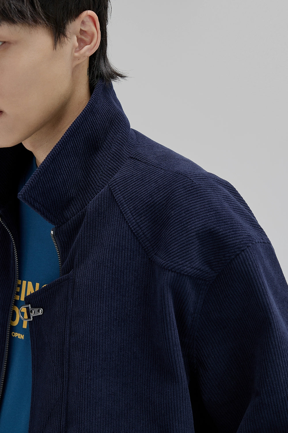 Chaqueta corta de collar cuadrado de prensa-stud