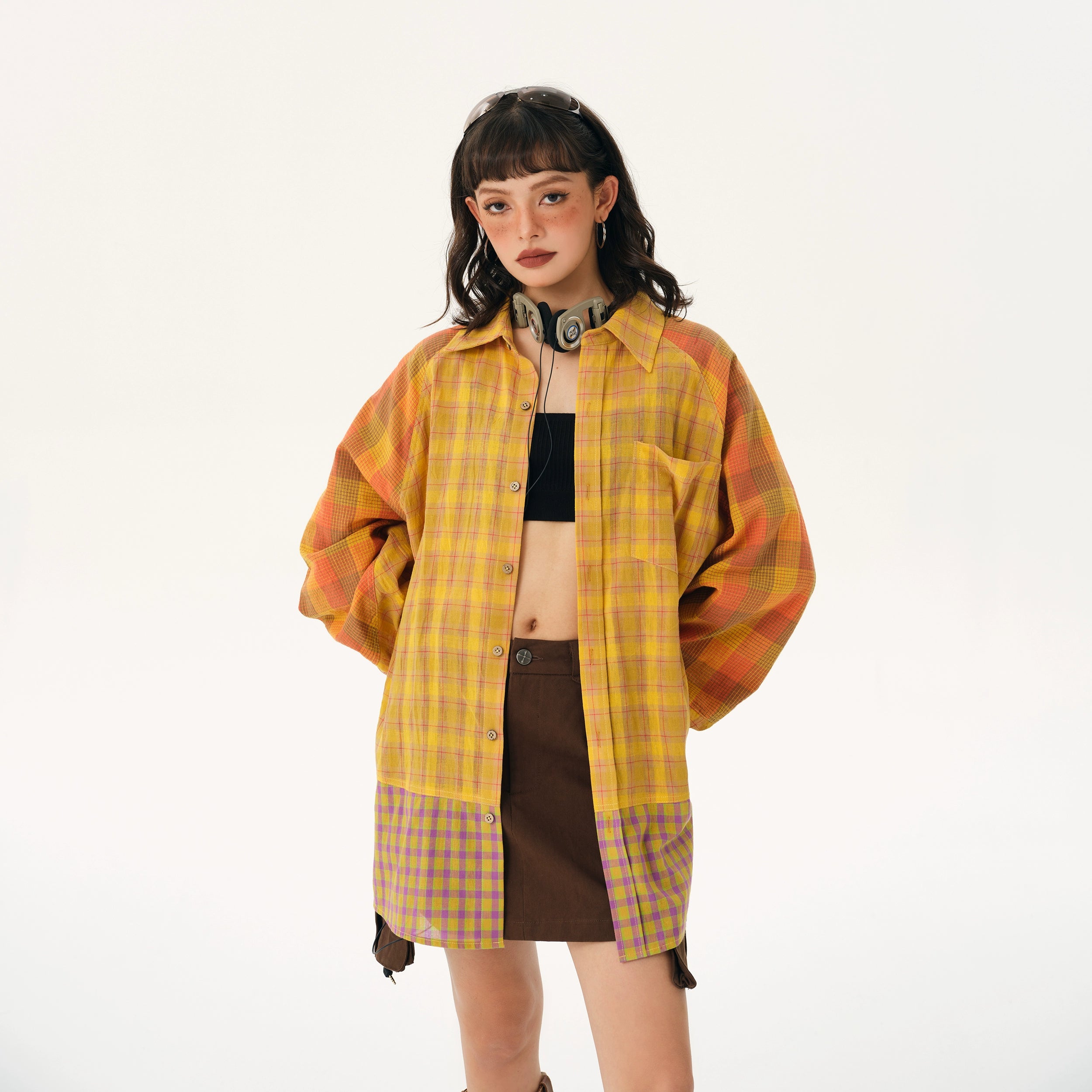 Yellow Plaid Oversized Shirt