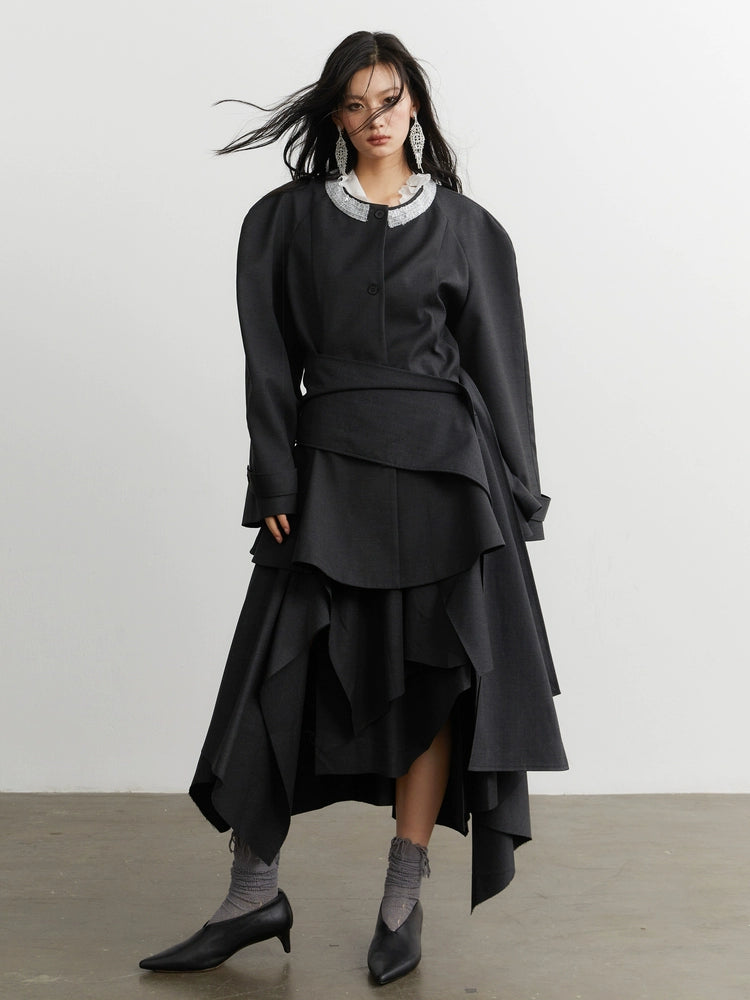 Silver Halo Pleated Swing Shirt