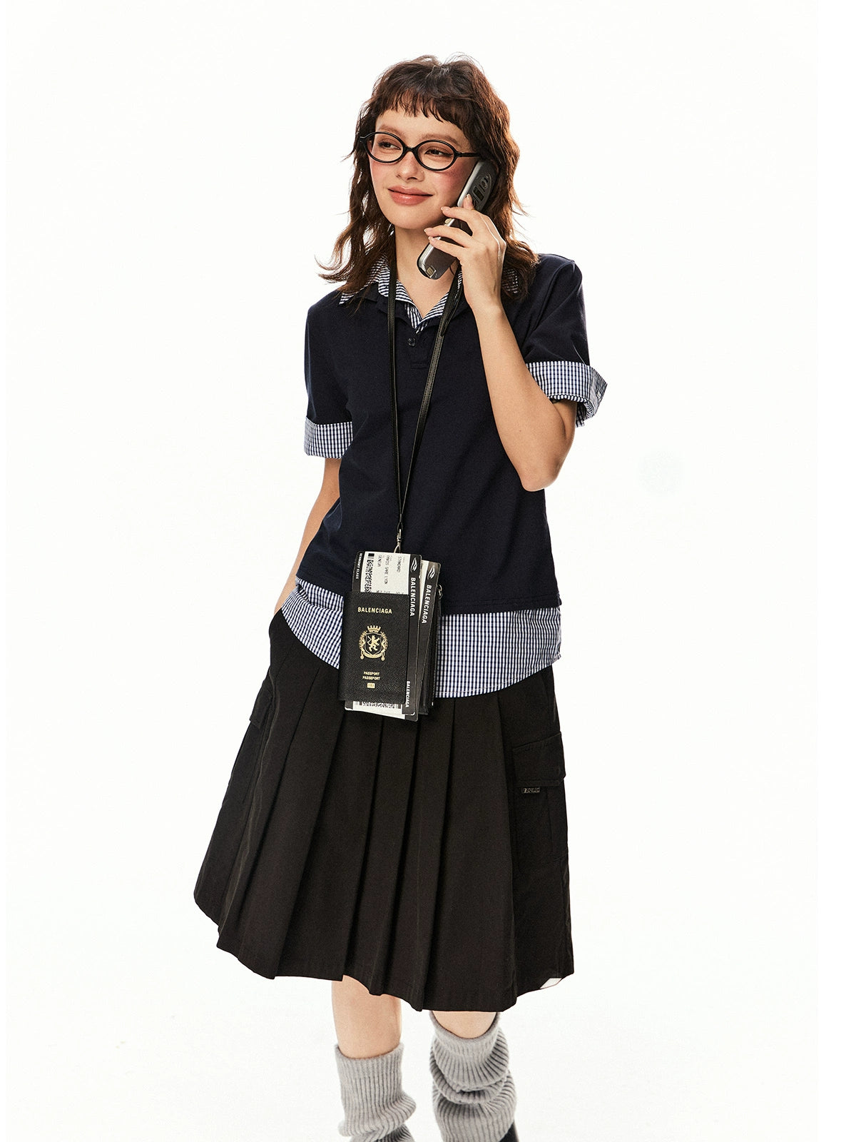 Plaid Layered Polo Shirt