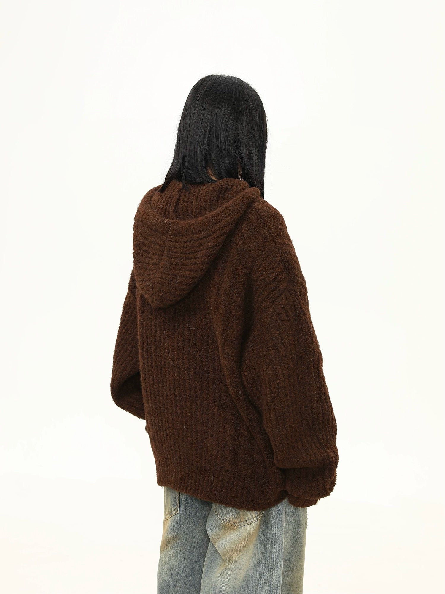 Cocoa Hearth Hooded Knit Cardigan