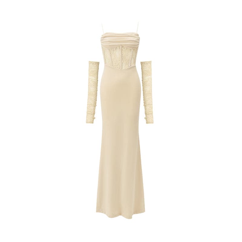 1Jinn Velvet Dress With Fishbone Straps - chiclara