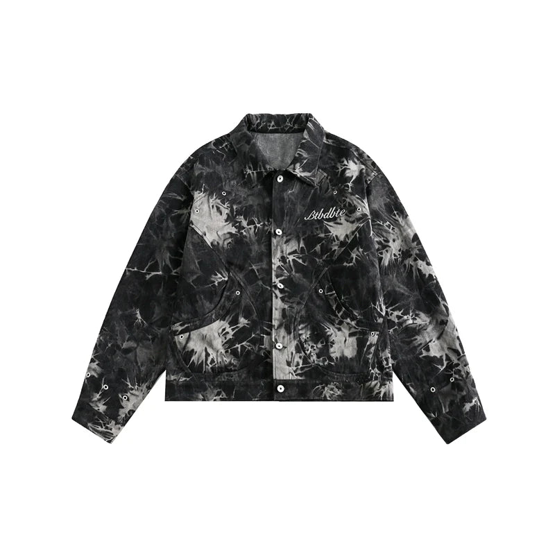 Veste grunge en denim de tie-dye