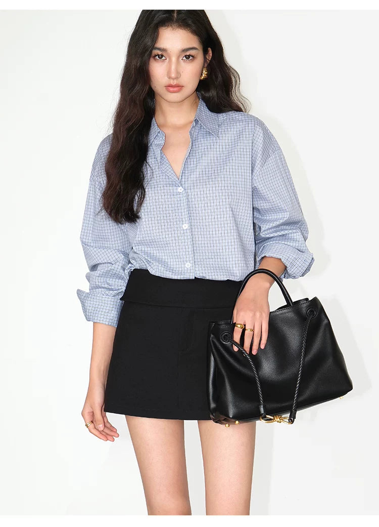 Relaxed Cotton Button Front Shirt