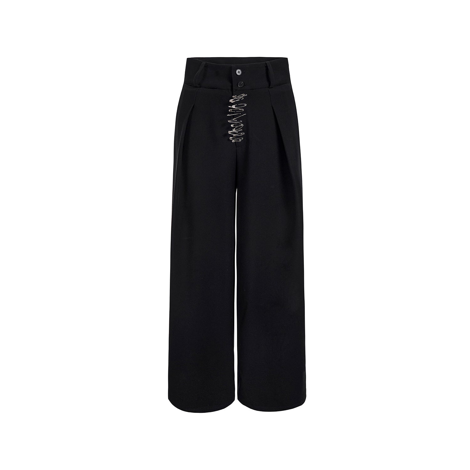 Wide-Leg Drape Pin Gothic Palazzo Pants