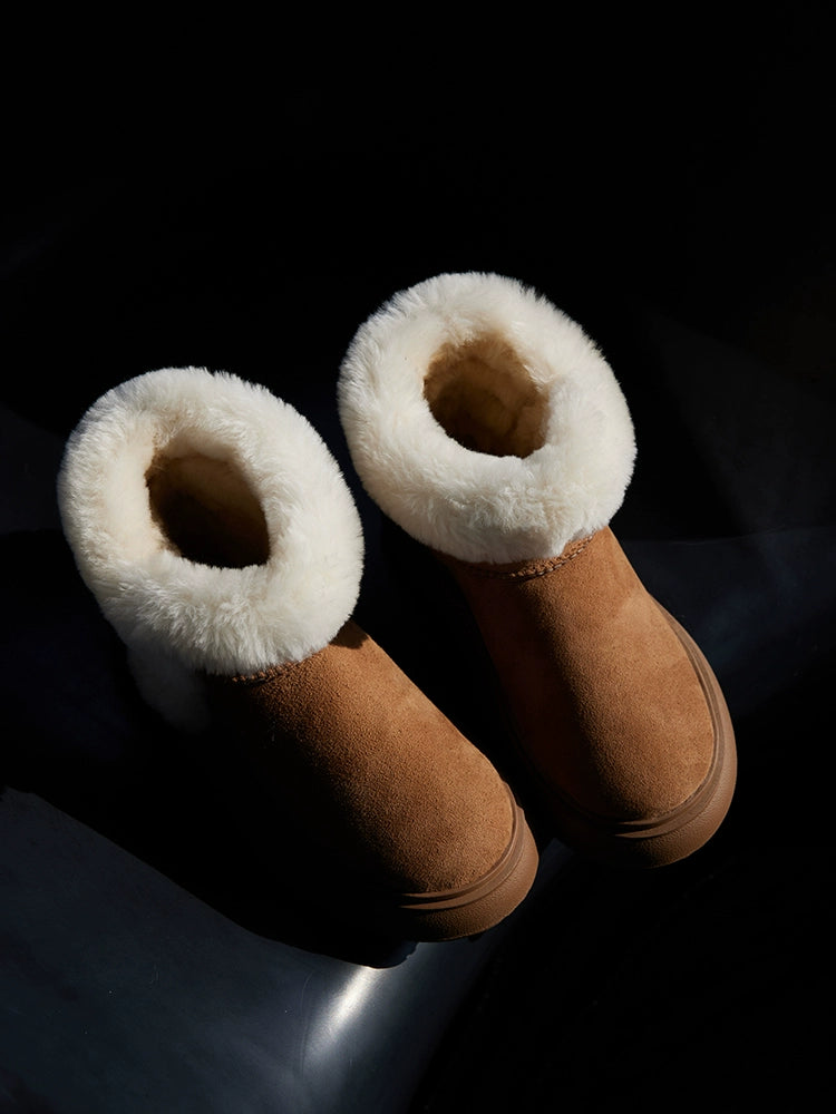 Fuzzy Shearling Ankle Winter Boot