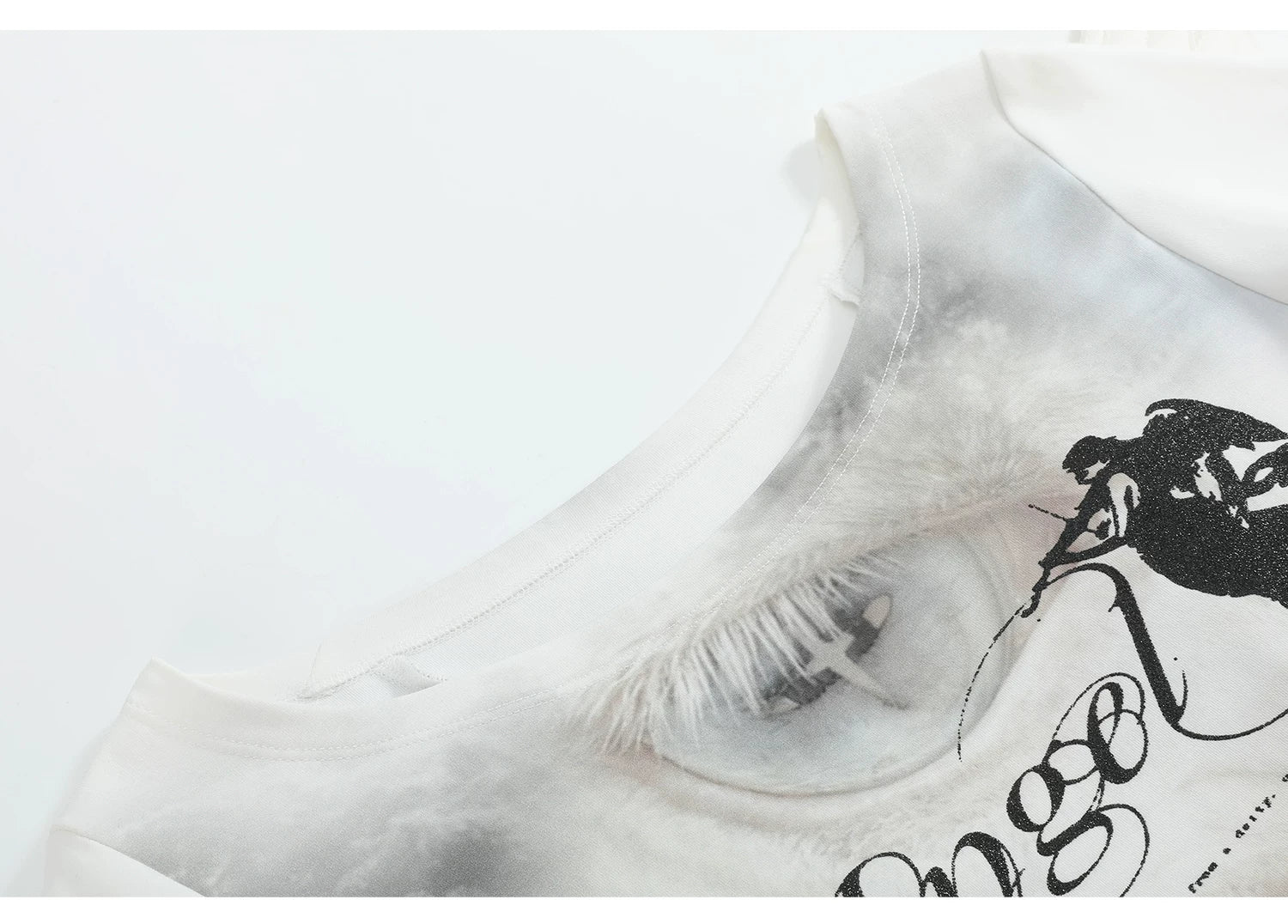 Angel Eyes Winged Shoulder Tee